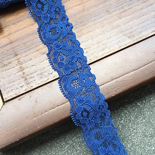 Lace Realm 1.2 inch Wide Stretch Floral Pattern Lace Ribbon Trim f...