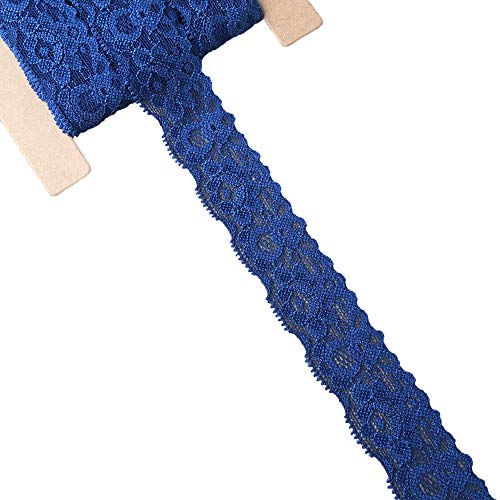 Lace Realm 1.2 inch Wide Stretch Floral Pattern Lace Ribbon Trim f...