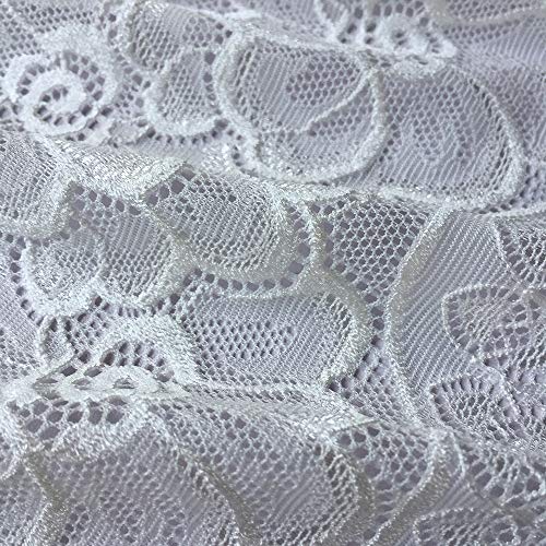 Lace Realm 7 inches Floral Stretchy Lace Elastic Trim Fabric for G...