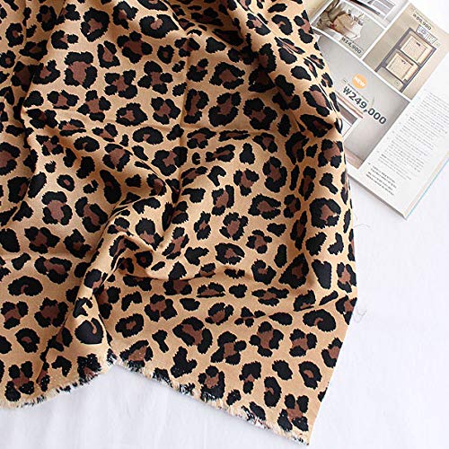 Cotton Fabric Leopard Fabric by The Yard 110cm Wide Cozy Trend Leo...