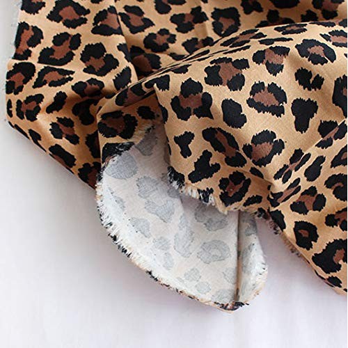 Cotton Fabric Leopard Fabric by The Yard 110cm Wide Cozy Trend Leo...