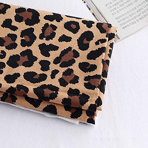 Cotton Fabric Leopard Fabric by The Yard 110cm Wide Cozy Trend Leo...