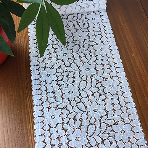 LaceRealm 7 Inches Wide Floral Stretchy Lace Elastic Trim Fabric f...