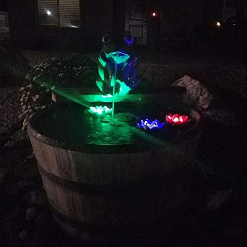 LACGO LED Waterproof Floating Lotus Light, Pond Light, Battery Ope...
