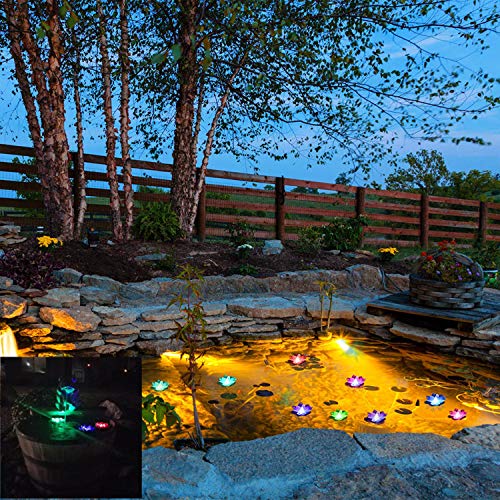 LACGO LED Waterproof Floating Lotus Light, Pond Light, Battery Ope...