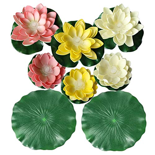 LACGO LED Waterproof Floating Lotus Light, Pond Light, Battery Ope...