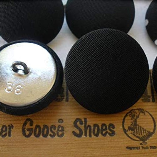 Black or Polka dot Fabric Cover Buttons Metal Shank 23MM Cloth Cov...