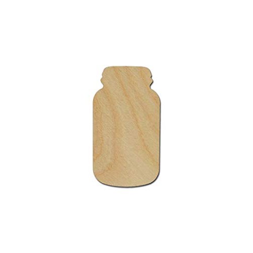 Mason Jar ALET37 Shape Unfinished Wood Cutouts DIY Crafts Variety ...