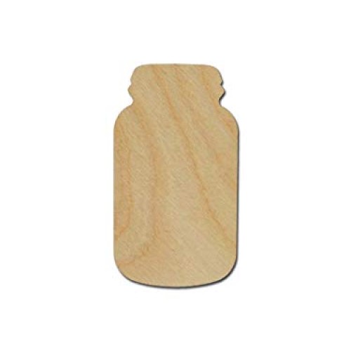 Mason Jar ALET37 Shape Unfinished Wood Cutouts DIY Crafts Variety ...