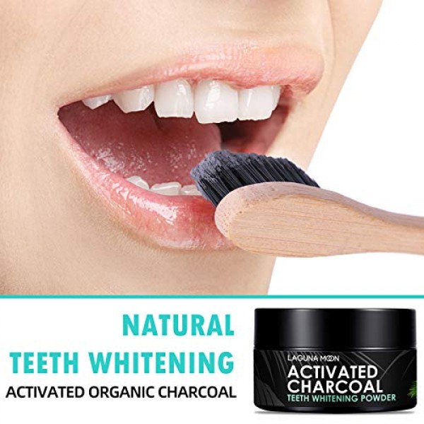 100% Organic Activated Charcoal Teeth Whitening Powder with Bamboo...