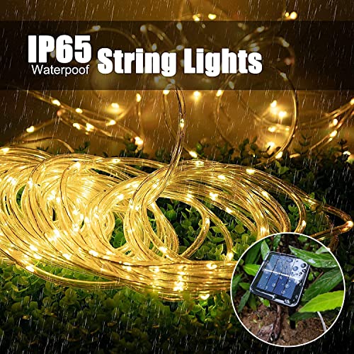 Solar Rope Light Waterproof IP65 39FT 100LEDs Outdoor LED ‎Solar O...