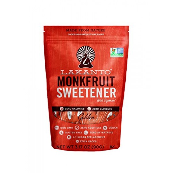 Lakanto Golden, Monkfruit Sweetener, 30 Count