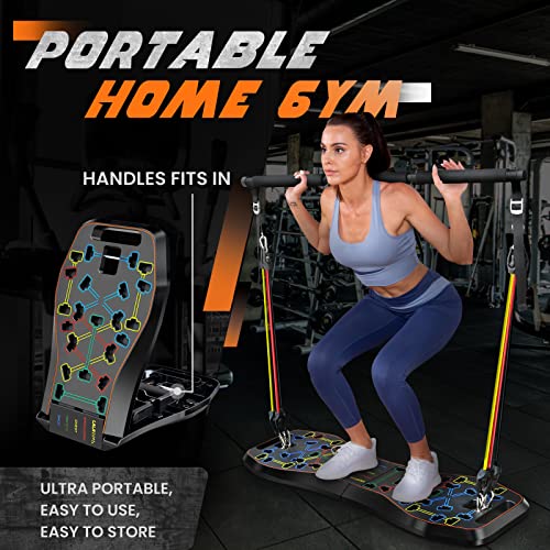 LALAHIGH Portable Home Gym System: Large Compact Push-Up Board, Pi...