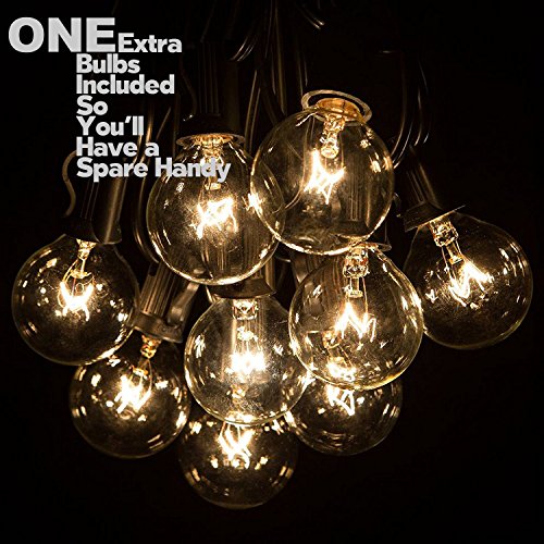 String Lights, Lampat 25Ft G40 Globe String Lights with Bulbs-UL L...