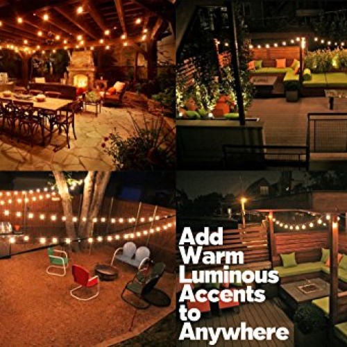 String Lights, Lampat 25Ft G40 Globe String Lights with Bulbs-UL L...