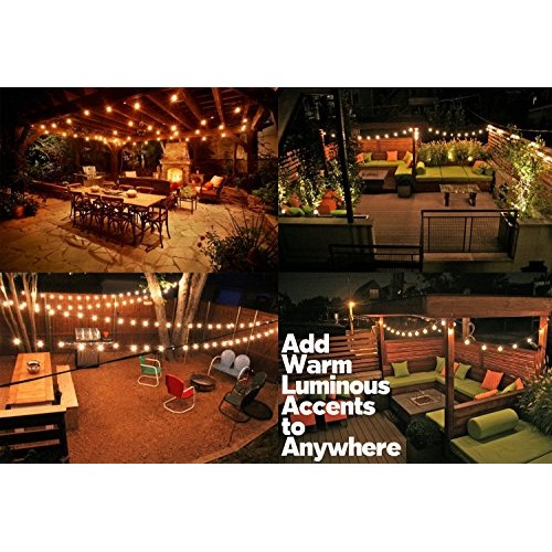 String Lights, Lampat 25Ft G40 Globe String Lights with Bulbs-UL L...