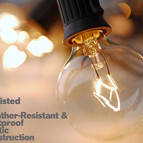 String Lights, Lampat 25Ft G40 Globe String Lights with Bulbs-UL L...