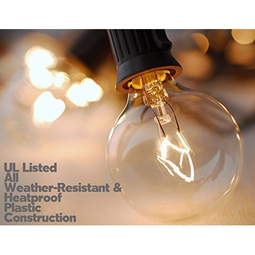 String Lights, Lampat 25Ft G40 Globe String Lights with Bulbs-UL L...