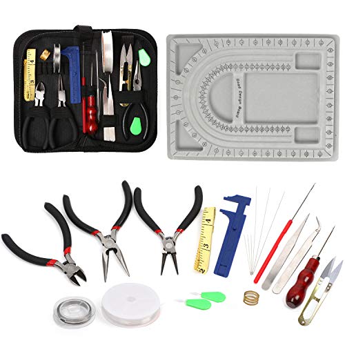 23 Pieces Jewelry Making Supplies Kit with Bead Design Board, LAMP...