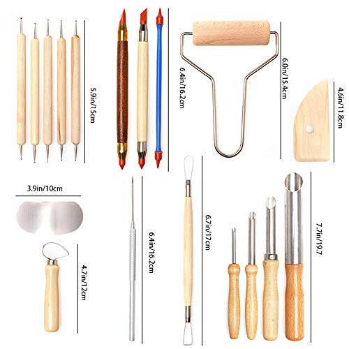 LAMPTOP 61PCS Ceramic Clay Tools Set,Polymer Clay Tools Pottery To...