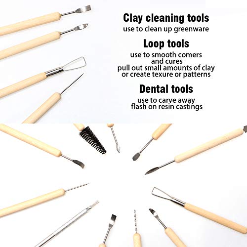 LAMPTOP 61PCS Ceramic Clay Tools Set,Polymer Clay Tools Pottery To...