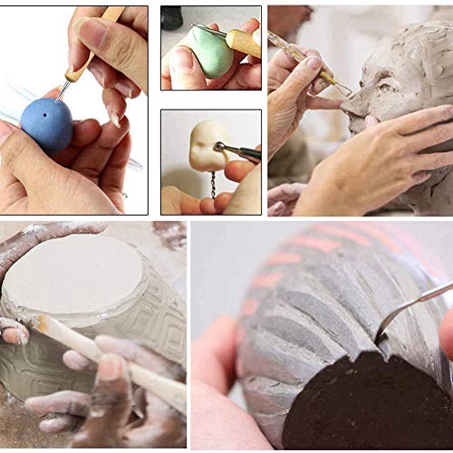 LAMPTOP 61PCS Ceramic Clay Tools Set,Polymer Clay Tools Pottery To...
