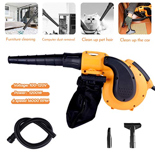 Leaf Blower Electric Leaf Blower 215 MPH Adjustable 6 Speed 16000 ...