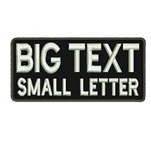 Custom Name Patch 2 Line Lettering Big and Small Letter Personaliz...