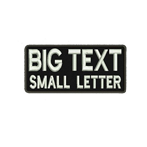 Custom Name Patch 2 Line Lettering Big and Small Letter Personaliz...