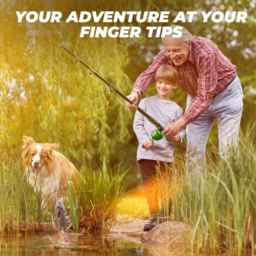 Lanaak Kids Fishing Pole and Tackle Box - with Net, Travel Bag, Re...