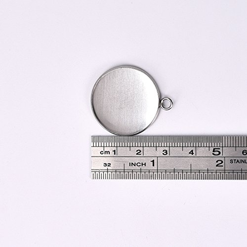 LANBEIDE Silver Pendant Trays for Jewelry Making Kits, 40 Pieces S...