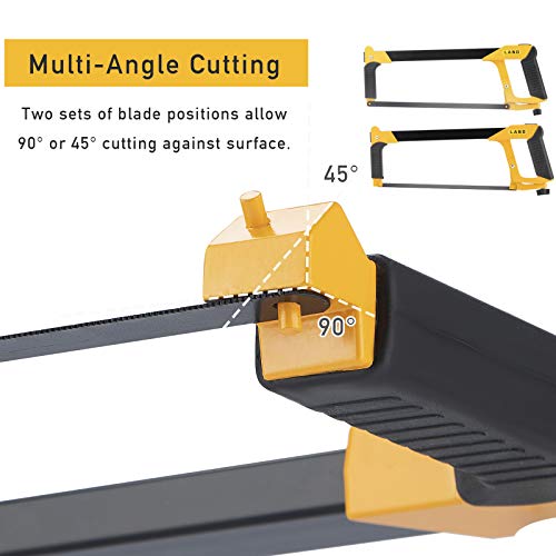 LAND 12 Inch Hacksaw - Heavy Duty Coping Saw with 4 Extra High-Car...