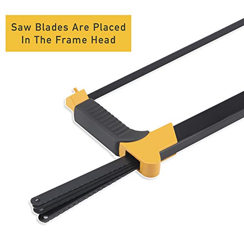 LAND 12 Inch Hacksaw - Heavy Duty Coping Saw with 4 Extra High-Car...