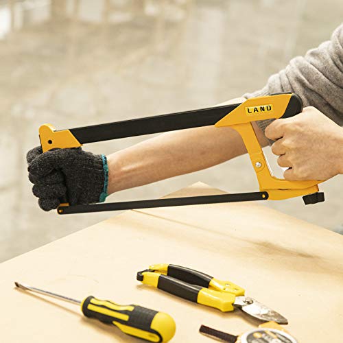 LAND 12 Inch Hacksaw - Heavy Duty Coping Saw with 4 Extra High-Car...