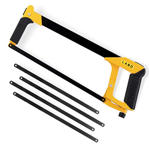 LAND 12 Inch Hacksaw - Heavy Duty Coping Saw with 4 Extra High-Car...