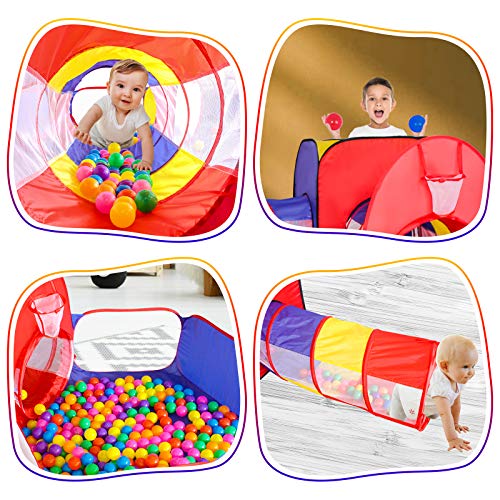 5pc Baby Ball Pits for Toddlers, Kids Play Tent and Play Tunnel, C...