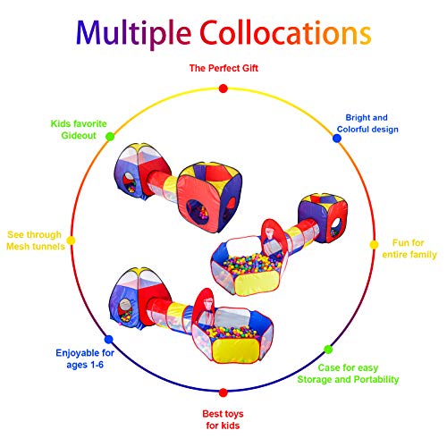 5pc Baby Ball Pits for Toddlers, Kids Play Tent and Play Tunnel, C...