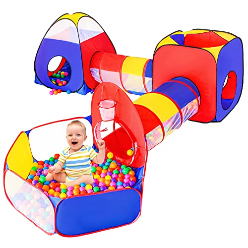 5pc Baby Ball Pits for Toddlers, Kids Play Tent and Play Tunnel, C...
