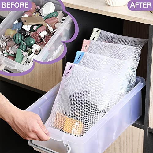 LANDNEOO 30 PCS Mesh Zipper Pouch, A 4 Size 13.3” x 9.3” Plast...