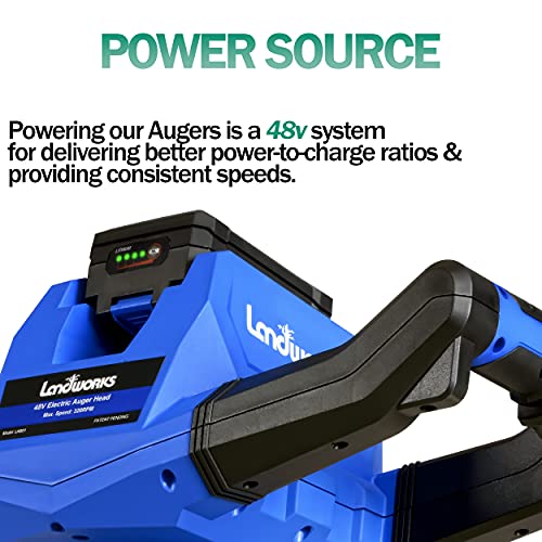 Landworks Earth Auger Power Head Steel 6 Inch x 30 Inch Bit Heav...