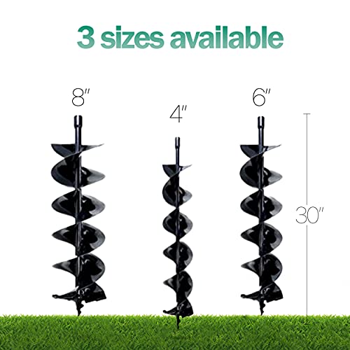 Landworks Earth Auger Power Head Steel 6 Inch x 30 Inch Bit Heav...