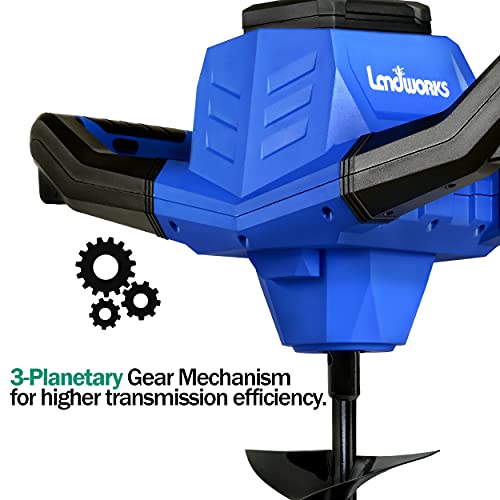 Landworks Earth Auger Power Head Steel 6 Inch x 30 Inch Bit Heav...