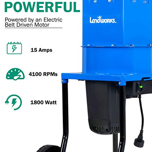 Landworks Leaf Mulcher Shredder Electric Green and Waste Managemen...