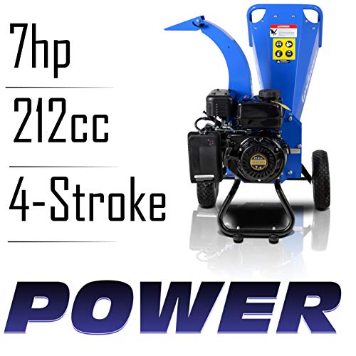 Landworks Mini Wood Chipper Shredder Mulcher Heavy Duty 7HP 212cc ...