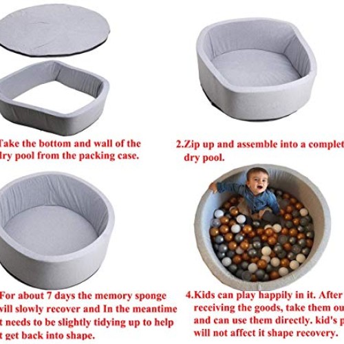 LANGXUN Pit Ball Kiddie Dry Pools, Kids Ball Pit Playpen for Baby ...