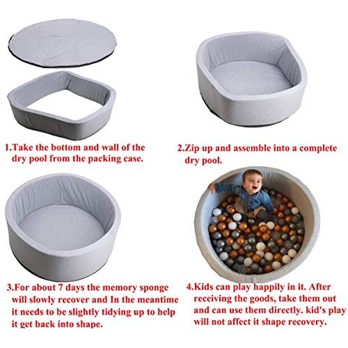 LANGXUN Pit Ball Kiddie Dry Pools, Kids Ball Pit Playpen for Baby ...