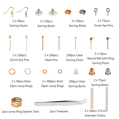 Earring Making Supplies,LANMOK 2410pcs Jewelry Making Kits in Earr...