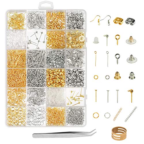 Earring Making Supplies,LANMOK 2410pcs Jewelry Making Kits in Earr...