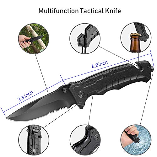 Lanqi Gifts for Men, Emergency Survival kit 14 in 1, Survival Gear...