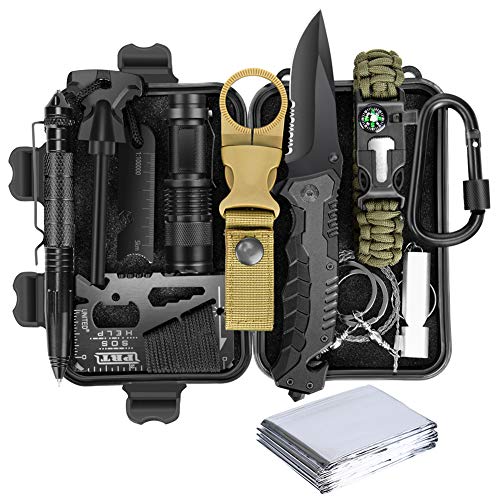 Lanqi Gifts for Men, Emergency Survival kit 14 in 1, Survival Gear...